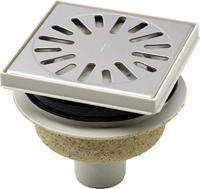 Doucheput Aquaberg ABS Vloerput Opzetstuk Bezand RVS Rooster Onderuitlaat 50mm Verstelbaar 146x146mm PPC Reukafsluiter Reukslot 50mm - thumbnail