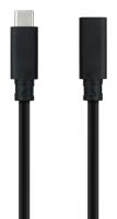 NanoCABLE 10.01.4502 Gen2X2 USB 3.2-kabel, 100 W, 4 K/60 Hz, USB-C/M-USB-C/H, zwart, 2 m - thumbnail