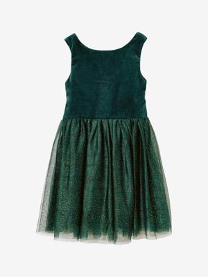 Kerstjurk van fluweel en glanzend tule voor meisjes smaragdgroen Kerstjurk van fluweel en glanzend tule voor meisjes smaragdgroen