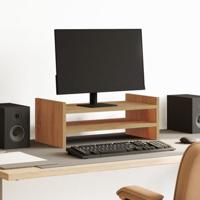 VidaXL Monitorstandaard 50x27x20 cm bewerkt hout artisanaal eikenkleur - thumbnail
