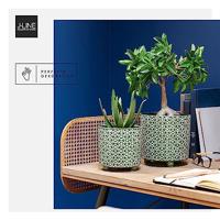 J-Line bloempot Bloem - keramiek - groen - large - Ø 16.5 cm - thumbnail