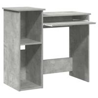 Bureau met schappen 84x40x78 cm bewerkt hout betongrijs - thumbnail