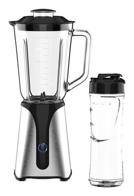 Blender - JOCCA - 350 W - 1 L glazen kom - 600 ml fles - Zwart