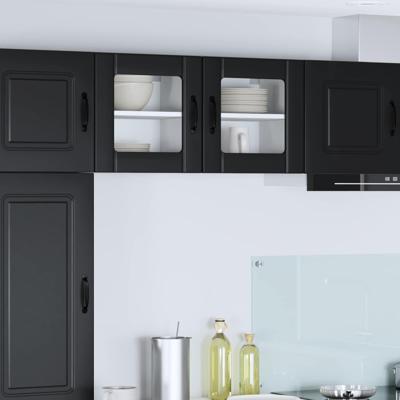 Keukenkast 2 pcs Zwart 40 x 31 x 40 cm Bewerkt hout