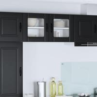 Keukenkast 2 pcs Zwart 40 x 31 x 40 cm Bewerkt hout - thumbnail