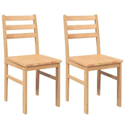Eetkamerstoelen 2 st massief hout rubber