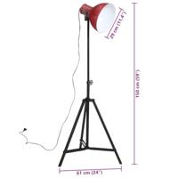 VidaXL Vloerlamp 25 w e27 61x61x90/150 cm verweerd rood - thumbnail