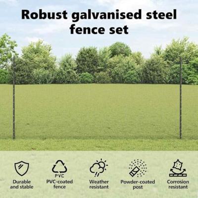 VidaXL Hek met paal grijs 1,2 x 25 m staal en pvc VidaXL Hek met paal grijs 1,2 x 25 m staal en pvc