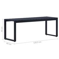 VidaXL Tuinbank 120,5 cm ps-plaat zwart - thumbnail