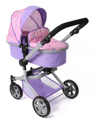 Combi-poppenwagen Mika - Hearts Lila