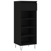 Schoenenkast 40x36x105 cm bewerkt hout zwart - thumbnail