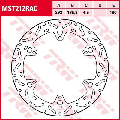 TRW remschijf "mst212rac". rotor mst212rac rigid