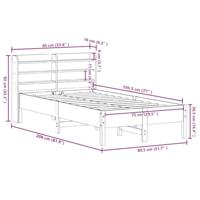 Bedframe zonder matras massief grenenhout wasbruin 75x190 cm - thumbnail