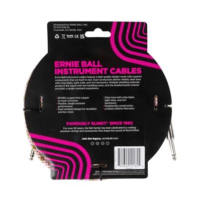 Ernie Ball 6430 Braided Emerald Argyle instrumentkabel 5,5 meter