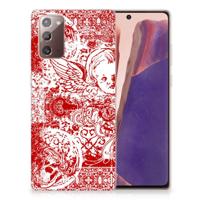 Silicone Back Case Samsung Note 20 Angel Skull Rood - thumbnail