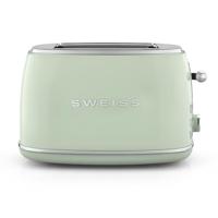 Vintage broodrooster voor 2 sneetjes - SWEISS - GRS7 - 850 W - Verstelbare thermostaat - Groen - thumbnail