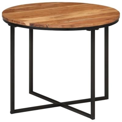 Salontafel 55x55x45 cm massief acaciahout en ijzer