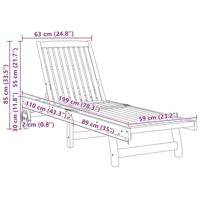 Ligstoelen 2 st massief acaciahout - thumbnail
