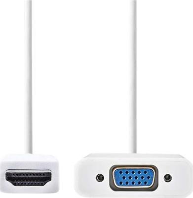 HDMI - VGA-kabel | HDMI-connector - VGA female + 3,5 mm uitgang | 0,2 m | Wit