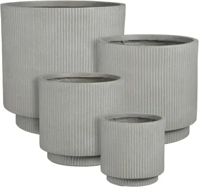 Mica Decorations bloempot Quito 36x36cm grijs