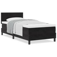 Boxspringbed met matras fluweel zwart 90x200 cm - thumbnail