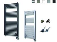 Elektrische Design Radiator Sanicare Plug En Play 111,8 x 60 cm Inox Look Thermostaat Zwart 730 Watt Sanicare - thumbnail