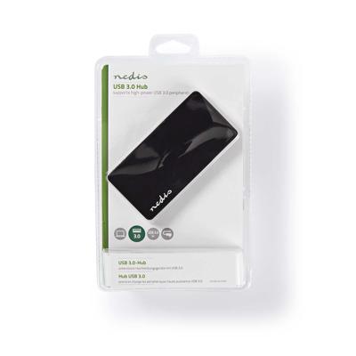 Nedis UHUBU3420BK Usb-hub 4-poorts Gevoed Over Usb 3.0 Afzonderlijke Voeding 5 Gbps - thumbnail