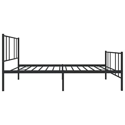 Bedframe met hoofd- en voeteneinde metaal zwart 75x190 cm