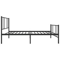 Bedframe met hoofd- en voeteneinde metaal zwart 75x190 cm - thumbnail