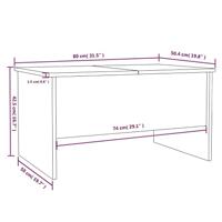 Salontafel 80x50x42,5 cm bewerkt hout wit - thumbnail