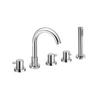 Badrandkraan Sapho Airtech 3-knop Mengkraan Compleet 5-gats Chroom - thumbnail