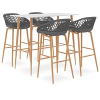 5-delige Barset wit en grijs - thumbnail