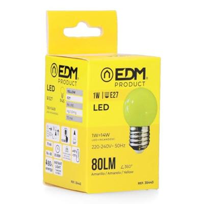 Enzo EDM LED kogellamp EDM E27 1,5W geel LED8118 Enzo EDM LED kogellamp EDM E27 1,5W geel LED8118