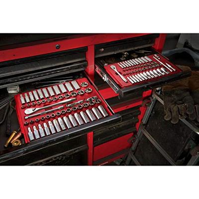 Milwaukee Ratel + doppen set 1/4 50 pc Drive Ratchet. + Dopsleutelset SAE + Metric - 4932464944