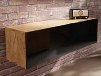 Tv-meubel KINGSTON 1 klapdeur 105 cm gouden eik/hoogglans zwart - thumbnail