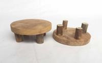 Plateau teak naturel Ø15x6 cm - thumbnail
