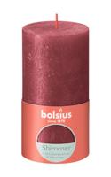 Bolsius shimmer rustiekkaars 130/68 rood - thumbnail