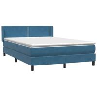 Boxspring met matras fluweel donkerblauw 160x210 cm - thumbnail