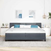 Boxspringbed met Matras Zwart 100x200 cm Fluweel Donkergrijs - thumbnail