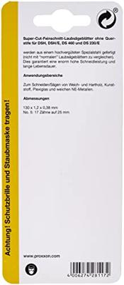 Proxxon Micromot 28117 12 stuk(s) Supercut-figuurzaagblad voor hout, normaal vertand. Voor hard- en zacht hout, kunststof, plexiglas en zachte non-ferrometalen Proxxon Micromot 28117 12 stuk(s) Supercut-figuurzaagblad voor hout, normaal vertand. Voor hard- en zacht hout, kunststof, plexiglas en zachte non-ferrometalen