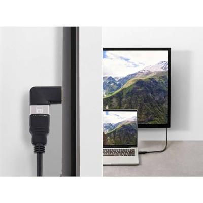 SpeaKa Professional SP-11302008 HDMI Adapter [1x HDMI-stekker - 1x HDMI-bus] Zwart, Zilver UHD 8K @ 60 Hz, UHD 4K @ 120 Hz 90° haaks naar links