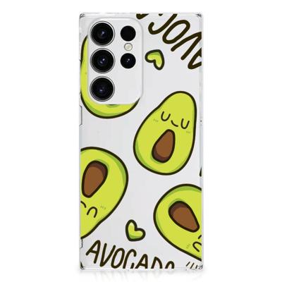 Samsung Galaxy S23 Ultra Telefoonhoesje met Naam Avocado Singing Samsung Galaxy S23 Ultra Telefoonhoesje met Naam Avocado Singing