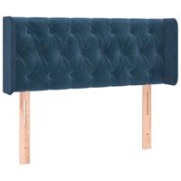 Hoofdbord met randen 103x16x78/88 cm fluweel donkerblauw - thumbnail