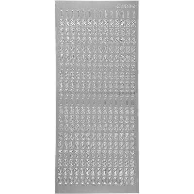 Creativ Company Stickers, cijfers, vel 10x23 cm, zilver, 1 vel