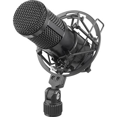 Statief USB-microfoon Renkforce RF-MIC-510 Zendmethode:USB Incl. koffer, Incl. shockmount, Incl. windkap, Incl. kabel, Incl. microfoonstatief