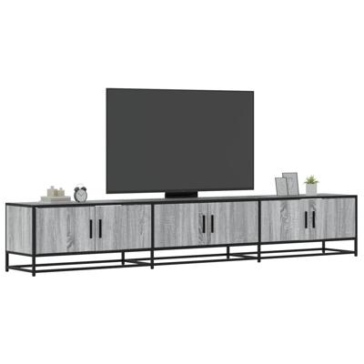 Tv-meubel 240x35x41 cm bewerkt hout grijs sonoma eikenkleurig