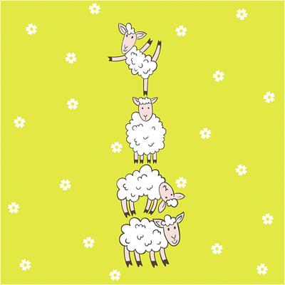 Creativ Company Servetten, lammetjes, afm 33 x 33 cm, 20 stuk/ 1 doos