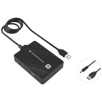 Conceptronic HUBBIES10B interface hub USB 3.2 Gen 1 (3.1 Gen 1) Type-A 5000 Mbit/s Zwart
