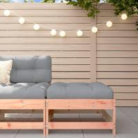 Tuinvoetenbank met kussen massief douglashout - thumbnail