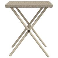 Ligbedden 2 st met tafel poly rattan lichtgrijs - thumbnail